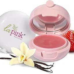 La Pink Strawberry and Vanilla Natural Tinted Lip Balm with Shea & Kokum Butter for Nourished & Soft Lips | 100% Microplastic Free Formulation (Pack of 2)-picture-29