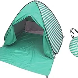 JAZZY PEARLS® Beach Tent Easy Set up Pop up Tent for Fishing Family Mountaineering Green Stripes L-Sporting Goods-Outdoor Sports-Camping & Hiking-Tents & Canopies-Tents-picture-15