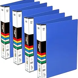 TULMAN 4 Pack A4 Ring Binder File | Tough & Durable 2D A4 Size Box Board File for Certificates, Documents, Papers, Office, School & Home Use | Strong Document Holder & Organizer (Blue)-image-16