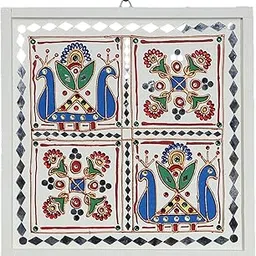 Kutch Craft Handmade Kutchhi Lippan Kam (Mud and Mirror Hand Art Work) Wall Hanging Home Decoration Frame for Home, Living Room, Bedroom (Size : 12" X 12"), KC008-picture-29