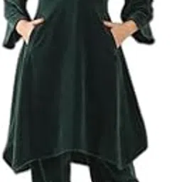 jisora Women's Velvet Green Winter Set-picture-33