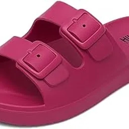HIKEX Extra Soft Eva Slippers for Women & Girls | Comfortable Lightweight House Slides | Anti-Skid Pink Flat Sandals with Buckle Straps-image-71