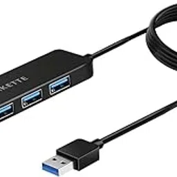 Amkette 4 Port Superspeed USB Hub 3.0 for PC/Laptops, Portable Data Hub with Hi-Speed Data Transfer Up to 5 GBPS, Charging Function| Strong and Durable, Power Supply Port and 80 cm Long Cable (Black)-picture-32