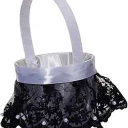 MYADDICTION Romantic Wedding Lace Flower Basket Lace Ribbon for Wedding Decoration Black-image-13