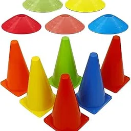 AS Sports Cones Set - 12 Large 9-Inch Disc Cones + 12 Multi-Purpose Field Marker Cones for Soccer, Football, Basketball, and Athletic Training - Enhance Speed, Agility, and Performance (12+12 Pack)-image-6