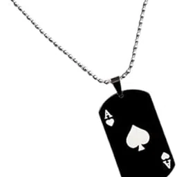 bling queen Men's Stainless steel Ace Of Spades Card Tag Pendant Necklace With Chain-picture-16