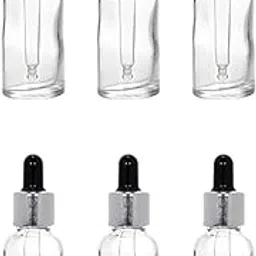 BH PLAST (SET OF 6 PCS) 30 ML CLEAR GLASS DROPPER BOTTLES EMPTY Essential Oil Dropper Bottles Cosmetic Sample Container Vial Jars with Glass Eye Dropper 100% LEAK PROOF PLUGS AND CAPS INCLUDED-image-30