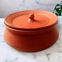 Traditional Clay Cooking Handi, 2 Litre, Earthenware Pot | Mud Clay & Kadai | Mitti K Bartan | Made in India | Use on Gas Stove | Included Lid | 2000Ml | Mitti Ka bartan | Soil Handi & Pot-picture-27