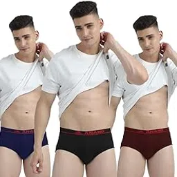 anand Underwear for Man | Men Brief Pack of 3 | Pure Cotton Outer Elastic Spandex Underwear for Men Combo | Super Multicolors Brief [Colors May Vary] [Pack of 3]-picture-49