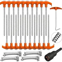 HORUSDY 8pc-Pack Galvanized Steel Pop Up Tent Stakes Pegs (26-Pack)-picture-15
