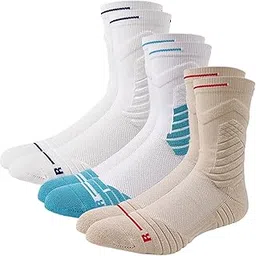 Half Crew Cushioned Basketball Socks, Low Stretch Polycotton Quarter Athletic Sock for Men (3 Pairs)-image-25