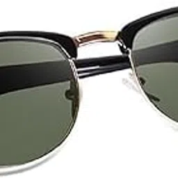 fy lane Retro Rectangular Aviator Sunglasses Premium Glass Lens Flat Metal Sun Glasses Men Women-picture-13