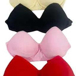 Women’s Everyday Comfort Bra Combo – Pack of 4 Multi Padded Non-Wired Bras – Soft Cotton Fabric – Multicolor Pack of Bra – Ideal AAZ-02-image-14