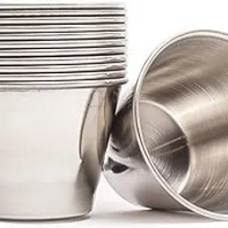 ehomeA2Z Ramekin Stainless Steel Condiment Sauce Cups Au Jus Commercial Grade 12 Pack (12, 2.5 oz)-picture-15