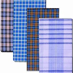 SSS Multi Color Cotton Blended Checkered Lungi for Men's, Combo of 4, Size-2 meters (Lungis)-image-29