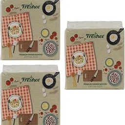 Freshee 50 Pulls 2 Ply Dinner Napkin Pack Of 3 Tissue Paper, Hygience And Fresh Tissue Made With 100% Virgin Fibre, Skin Friendly Disposable Tissue image 1