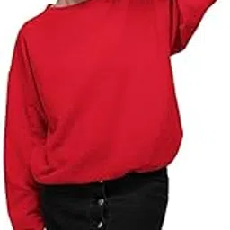 Womens Winter Fleece Round Neck Sweatshirt-image-6