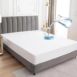 SEM B GRA Zippered Chain 84"x72"x10" Terry Cotton Waterproof Mattress Protector | Dust Mite Proof, Bed Bug Protection Mattress Cover for King Bed Size with 10 inch Drop Thick (84x72x10 inch,White)-picture-25