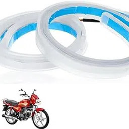 Smarter Ride Set of 2 Ultra-fine 60cm Drum DRL Turn Signal LED Strip | Daytime Running Light | Flexible | Tube Guide Bike LED Strip | White and Yellow Compatible with Hero Splendor i Smart BS6-image-3