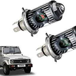 Auto Pearl Car H4 35W LED Headlight Dual Beam White and Yellow light and Red light, Blue light with Flashing mode compatible with Gypsy King 1996-2019 (Pack of 2)-picture-14