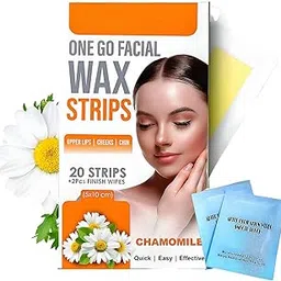 KNYUC MART Facial Wax Strips for Women | Ready-To-Use Facial Waxing Strips | Hair Removal Strip for Upper Lip, Eyebrows, Chin, Sidelocks, body hair | Painless Hair Removal (20 Wax Strips + 2 Wipes)-image-36