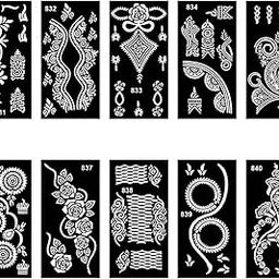 Floral Arabic Mehndi Stencil Sticker Combo For Women’s Function And Events-picture-34