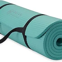 Gaiam Essentials Yoga Fitness & Exercise Mat, Teal, 72" L x 24" W x 10mm Thick-picture-10