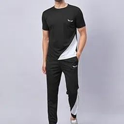 chrome & coral Men Sportswear | Polyester made | Roundneck T-Shirt With Trouser clothing set-Set5070-Navy-S-picture-34