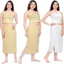 mybody Maxi Cotton Rich Regular Under Skirt Slip for Women - Ankle Length Petticoat(Pack of 3)-picture-49