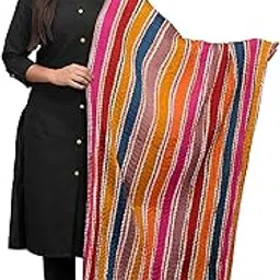 diamo Women Rajasthani Traditional Silk Bandhej Dupatta For Women/Girls, Free Size,Multi-picture-16