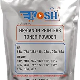 KOSH Polyester Toner Powder Compatible for HP 88A / 78A / 36A / 85 / 35A / 79A / 83A, Canon 912 / 913 / 925 / 328 / 326 / 312 / 325 / 328 / 712 / 725 / 726 / 728 / 125 / 128 / 337 Cartridge Black-picture-13