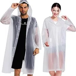 atrmitra Rain Coats (2 Pack) - Reusable EVA Rain Ponchos For Adults Rain Jackets Raincoats For Men Women image 1