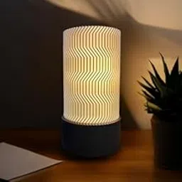 Wavy MiniRivelle Table Lamp - Modern 3D Printed Design, Wavy Texture Design, Decorative Ambient Light with Premium PLA Material image 1