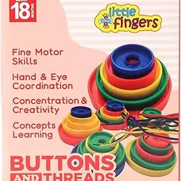 Little Fingers Buttons & Threads Blocks Multicolor - 50 Pieces-picture-41
