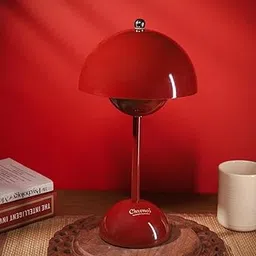 Chronos Macaron Cordless LED Table Lamp | USB Rechargeable, Portable & Touch Control Dimmable | 3 Light Color Tunable Table Lamp for Hotel, Cafe, Restaurant, Home Bedside, Center, Dining (Burgundy)-image-98
