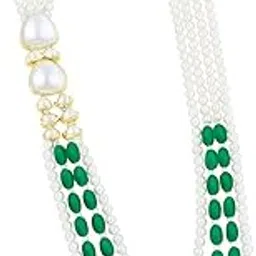 gc premium jewellery Heritage Gold Finish Groom Necklace with Kundan Stones and Multicolor Pearls-picture-14
