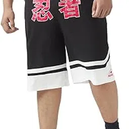 Men's Printed Oversized Fit Terry Plus Size Shorts-image-91