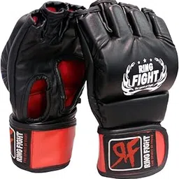 MMA Gloves for Men and Women, Sparring and Punching Gloves with Shock Absorbing Padding and Adjustable Straps, Ideal for MMA Kickboxing, Muaythai (Open Finger) (M)-picture-24