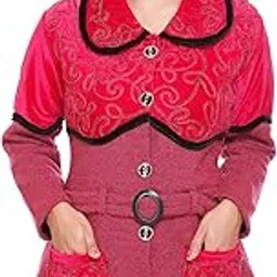 pipasa Women Woolen Buttoned Collar Neck Stylish Party Winter Wear Coat Cardigan Sweater-picture-39