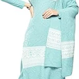 aarika Womens Winter Wear Sea Green Colour Solid Woolen Kurti Pant Set With Dupatta-(S-L)-(KP-W-MD-1005-C-GREEN-M)-picture-21