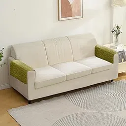 HOKIPO Pebble Milk Velvet Sofa Armrest Cover Set (2pcs), Pristine Green (AR-5150-L-GRN*2)-image-50