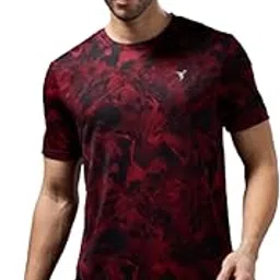 TECHNOSPORT Mens Half Sleeve Printed Crew Neck T-Shirt with Techno Dry, Anti Microbial Properties for Gym, Workout and Regular Use-image-66