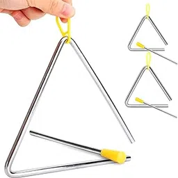 PATPAT� Triangle Instrument 3 Sizes Percussion Instrument Hand Percussion Triangles with Striker Early Musical Sensory Instrument for Kids, Mindfulness Class Musical Triangle Instrument,multicolor-picture-17