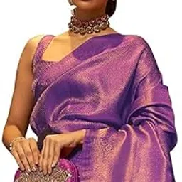 Women's Nylon Woven Design Saree With Unstitched Blouse Piece-image-12