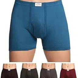 lux classic Men's Cotton Boxer Briefs, Pack of 5, Rash-Free Elastic Band, Double Layered-picture-16