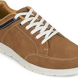 liberty Leap7x FRINKS-1E Casual Lacing Sneakers for Men - Black & Camel | Suitable for Travel, College, Office | Comfortable Lace-Up Casual Shoes | Lightweight Stylish Fashion Footwear for Gents-picture-31