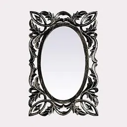 Wall Mirror ( Home DECORETIVE ,IRROR Frame Suitable Living Room BATAHROOM ETC.) Colour Black Size 24X18 INCH-picture-52