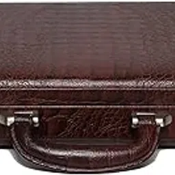 aceking LEATHER BRIEFCASE FOR MEN OFFICE USE SUITACASE BAG WITH INNER MESH POCKETS COLOR (CROC BROWN)-picture-27