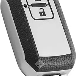 SHOPOFLUX Leather TPU Key Cover Compatible with Baleno, Grand Vitara, XL6, Swift, Brezza, Celerio, Ignis, Ertiga, Dzire, Fronx, Urban Cruiser, Rumion, Glanza, Hyryder,Victoris (Black) (Silver)-picture-19