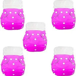 Kritiu Baby Cloth Diapers 0 To 3 Years | Side Leakage Proof Washable Reusable Diaper For 5 Diaper White Black Insert Pad New Born Baby (Pack Of 15) (Pink)-picture-21